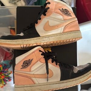 Jordan Sneakers in Black, White, and artic orange